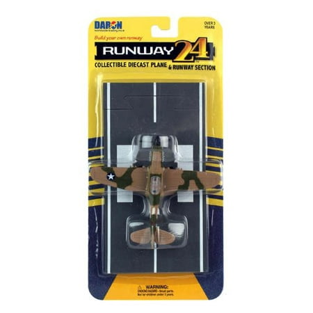 Flying Tigers Aircraft - Daron Runway24 Diecast Metal Toy with Runway Section - P40 Flying Tigers