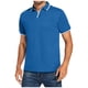 thumbnail image 1 of Men's Golf Shirt Casual Sports V Neck Ribbed Collar Short Sleeve Fashion Casual Solid Color Plain Spring & Summer Regular Fit XL, 1 of 5