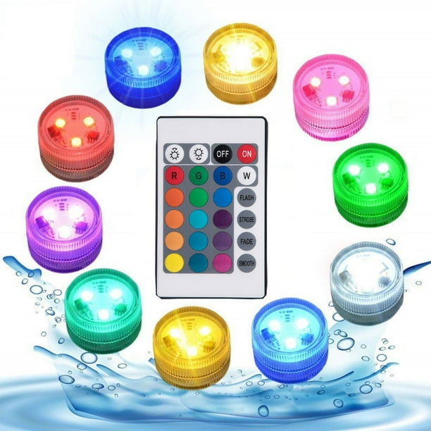 GiliGiliso Mini Submersible LED Lights With Remote Control, Mini Waterproof Flameless Candles
