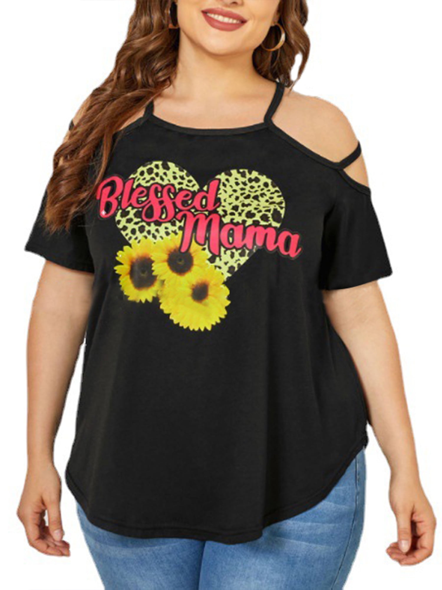 Casual Loose T Shirt Summer Floral Tee 