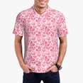 thumbnail image 5 of Yiaed pink heartPrint Men's Short Sleeve Polo Shirt,Golf Polo for Men Three-Button Golf Shirt Athletic Casual Collared T-Shirt- XX-Large, 5 of 7