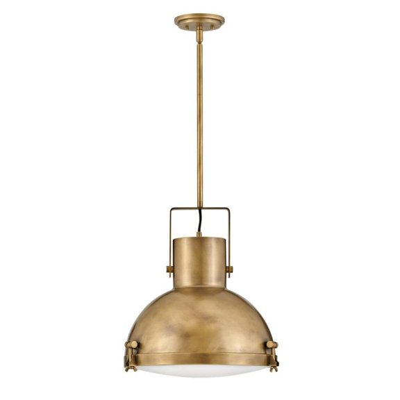 1 Light Large Pendant in Coastal-Industrial Style 18 inches Wide By 51.63 inches High-Heritage Brass Finish-Brass Shade Color Bailey Street Home