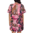 thumbnail image 6 of Goofa Cheetah On Toilet Humor Art for Womens Cotton 2 Piece Pajamas Set Classic Short Sleeve Pjs Set Soft Button Down Sleepwear Loungewear-3X-Large, 6 of 7