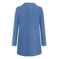 thumbnail image 4 of Women Solid Open Front Pockets Cardigan Formal Suit Long Sleeve Blouse Coat, 4 of 6
