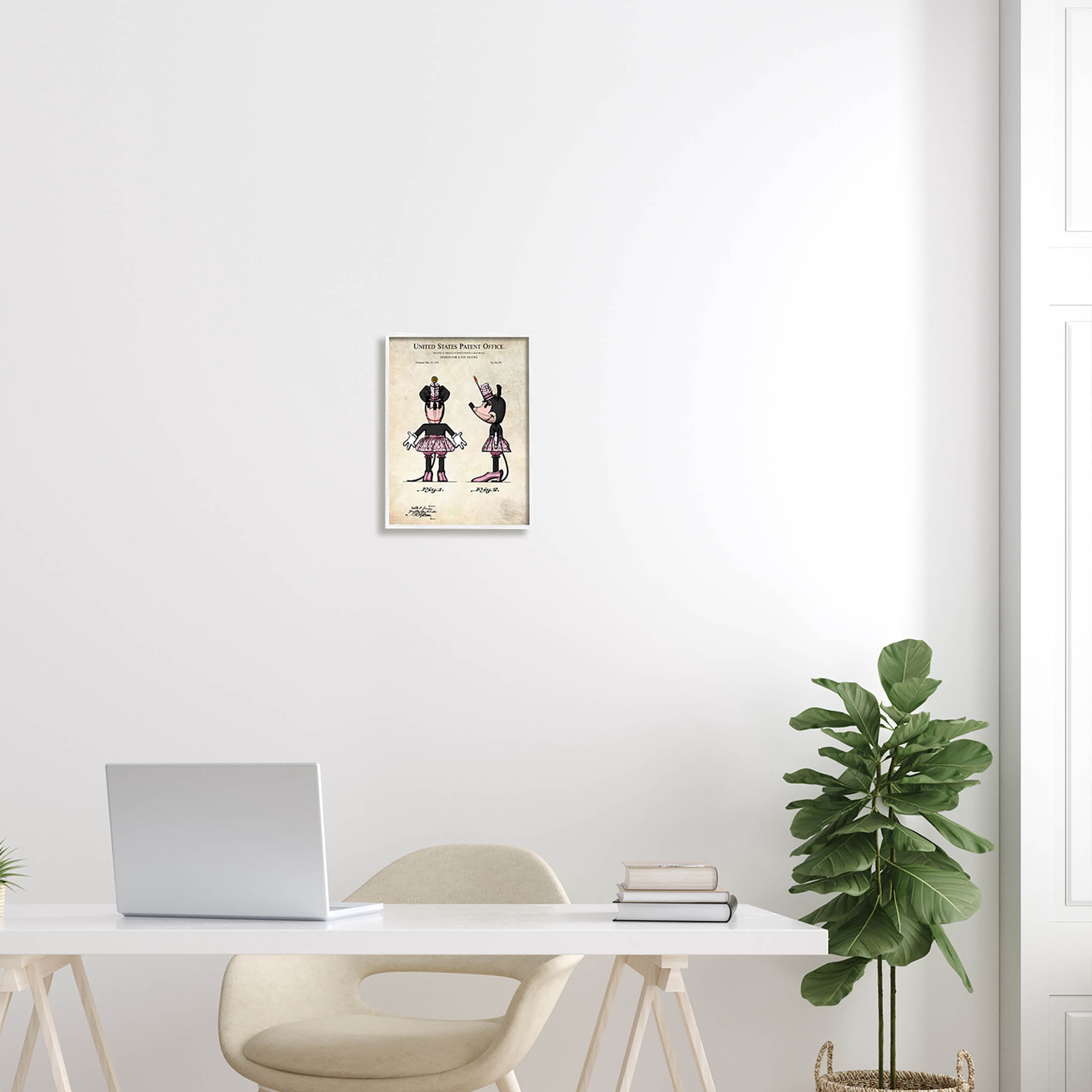 Stupell Industries Mouse Character Figure Diagram Graphic Art White Framed Art Print Wall Art, Design by Karl Hronek