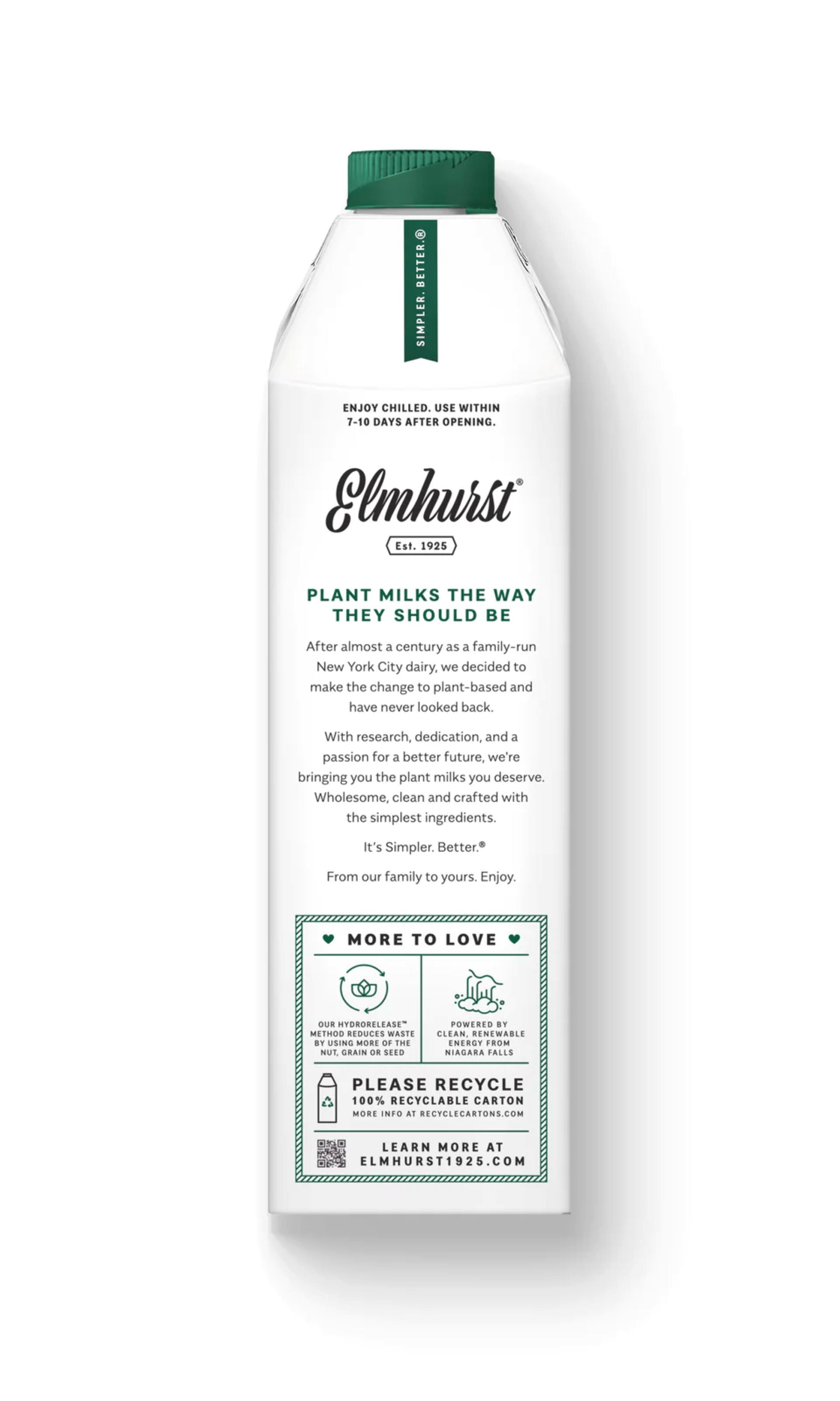 (2 pack) Elmhurst, Unsweetened, Milked Almonds, 32 fl oz Bottle