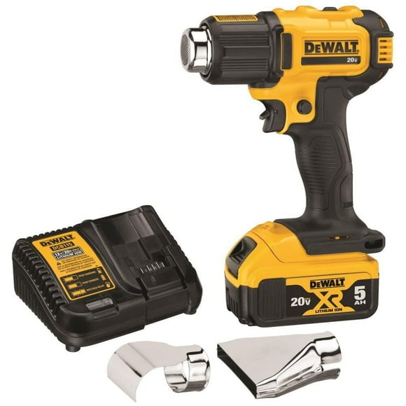 DEWALT 20V MAX Heat Gun Kit, Cordless, Up to 990 Degrees, 42 Minutes of Run Time, LED Light, Battery and Charger Included (DCE530P1)