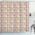thumbnail image 1 of Floral Shower Curtain, Ornamental Colorful Nature Pattern Abstract and Artistic Blossoms and Leaves Botany, Fabric Bathroom Set with Hooks, 69W X 70L Inches, Multicolor, by Ambesonne, 1 of 3