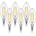 thumbnail image 1 of E14 led candle bulb ses filament small edison screw lamp warm white 2700k 6-pack, 1 of 5