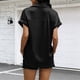 thumbnail image 4 of Tops de Manga Corta de Mujer Casual Color Sólido Hombro a Manga Corta Blusa Botón Arriba Cuello de Giro Casual Blusas de Manga Corta para Mujeres, 4 of 9
