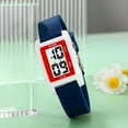 thumbnail image 3 of Fashion Women's  Men's Digital Watch Unisex Big Numbers Dial Rectangular Face Waterproof Silicone Strap LED Watches, 3 of 6
