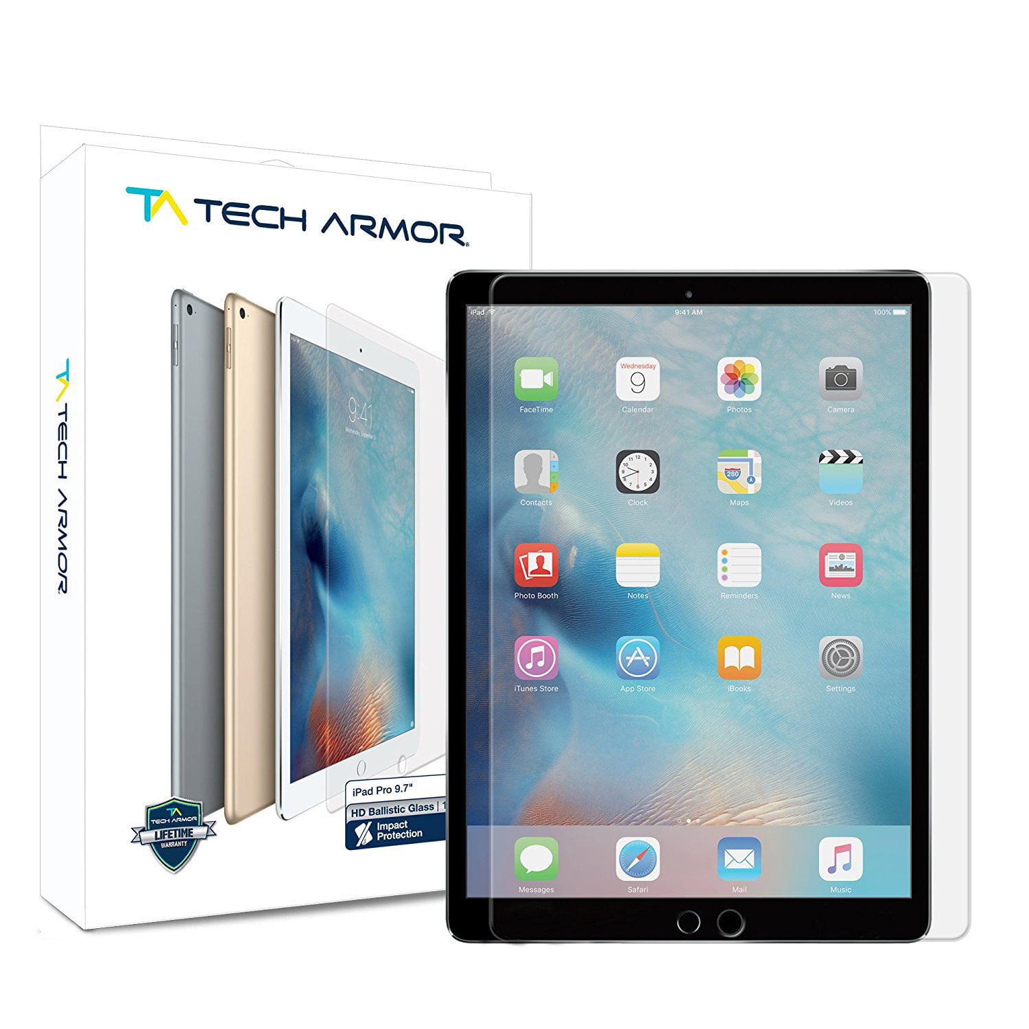 2015-2017 2-Pack Dmax Armor Tempered Glass Screen Protector for iPad Pro 12.9"