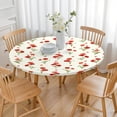 thumbnail image 3 of Pioneer Flower Floral Print Pattern Round Fitted Tablecloth with Elastic Edge,Dining Table Cover Waterproof,Outdoor Round Tablecloth for Camping,Dining,Indoor and Outdoor, 3 of 7