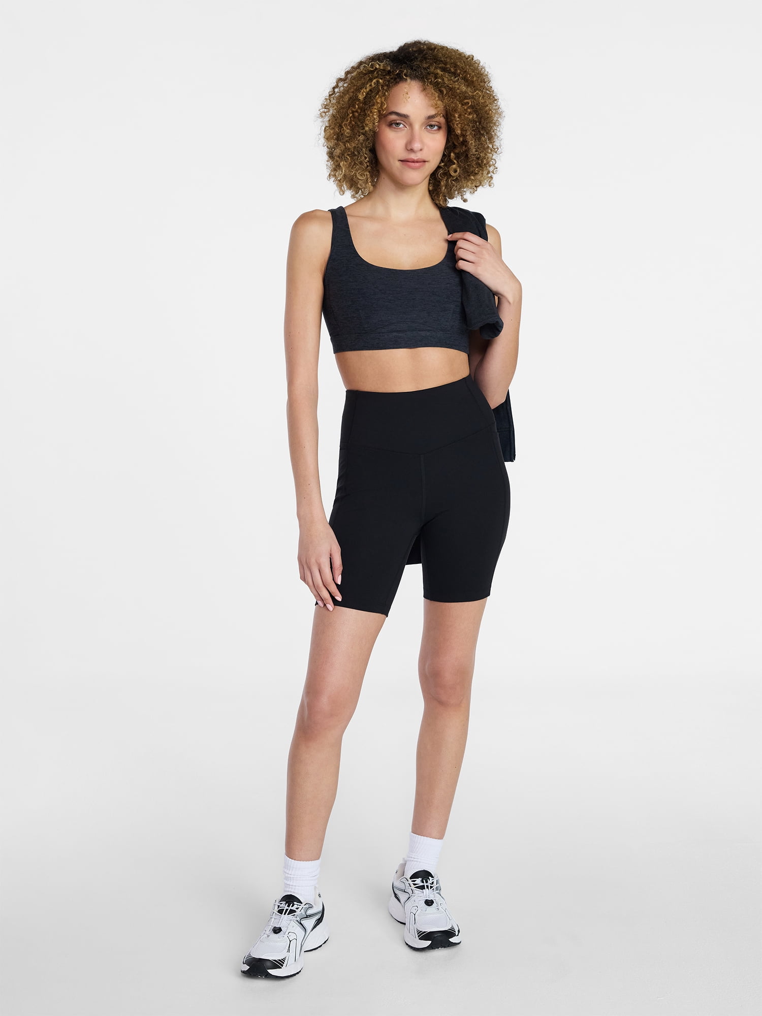 Athletic Works Women's and Women's Plus High Rise Bike Shorts, 7" Inseam, Size XS-4X