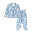 thumbnail image 1 of Balery Daisies Flowers Conjunto de Pijama con Estampado para Mujer, Conjunto de Dos Piezas con Manga Larga, Ropa de Dormir Suave con Bolsillos, Pijamas Cómodos-XX-Large, 1 of 7