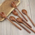 thumbnail image 3 of Wooden Spoons, 6 Pieces 9 Inch Wood Soup Spoons for Eating Mixing Stirring, Long Handle Spoon with Japanese Style Kitchen Utensil, ADLORYEA Eco Friendly Table Spoon, 3 of 7