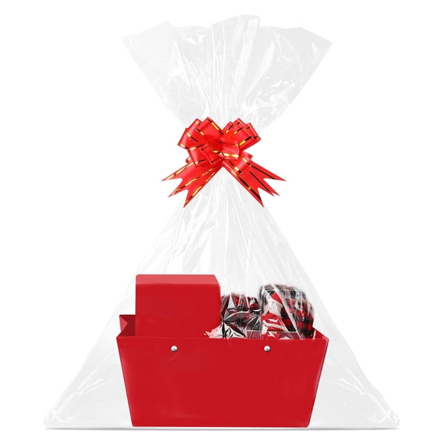 Set de canastas para regalo Tuanse, 30 piezas, kraft rojo, 25 x 17 x 11 cm