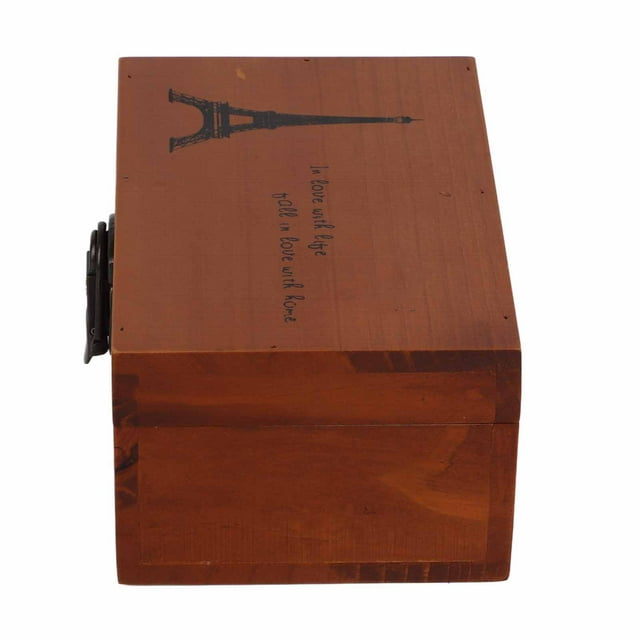 CAJA DE MADERA VINTAGE, CAJA DE ALMACENAMIENTO DE MADERA CON HERMOSO PATRÓN DE INFORMACIÓN DE GRAN Capacidad para Almacenar Dulces, Papel, Joyas