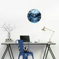 thumbnail image 4 of Blue Wall Clock 16 Inch Round Silent Non-Ticking Battery Operated Wall Clocks Glass Moon Forest Deer Decorative Clock for Kitchen Living Room Home Office, 4 of 6