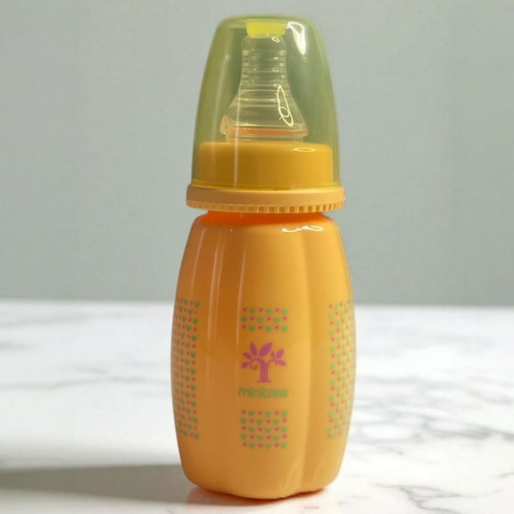 MINI TREE Regular NECK FEEDING BOTTLE | Yellow | 150ml (Pack of 2)