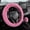Pink, variant on Furry Car Steering Wheel Cover with Fluffy Gear Shift Cover Soft Warm Non-Slip Car Decoration for Women Girls 3 PCS Set