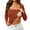 Brick Red, variant on Fall Tops for Women with Built in Bra Casual Slim Fitted Square Neck Workout Tee Tops Stylish Solid Color Ribbing Basic Long Sleeve Pullover T-Shirts White L