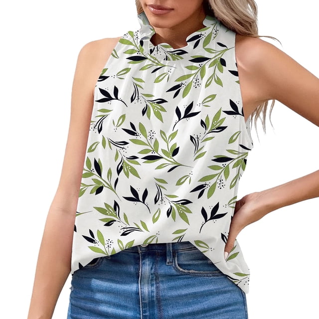 Gibobby Mujeres Verano Halter Tank Tops Casual Sin mangas Camisas Blusas Túnicas(Verde,M)