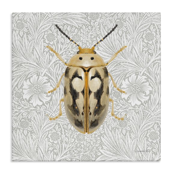 Stupell Industries French Country Vintage Beetle Floral Pattern Canvas Art, 17 x 17, by Danhui Nai