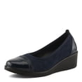 thumbnail image 2 of Flexus MACADI Women’s Wedge Loafer – Slip-On Work Shoe with Removable Insole, Faux Patent and Microsuede Upper – Lightweight Comfort Heel, 2 of 9