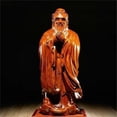 thumbnail image 1 of Rosewood carved Confucius statue, a solid wood figure sculpture of the sage Confucius, a rosewood craft gift., 1 of 4