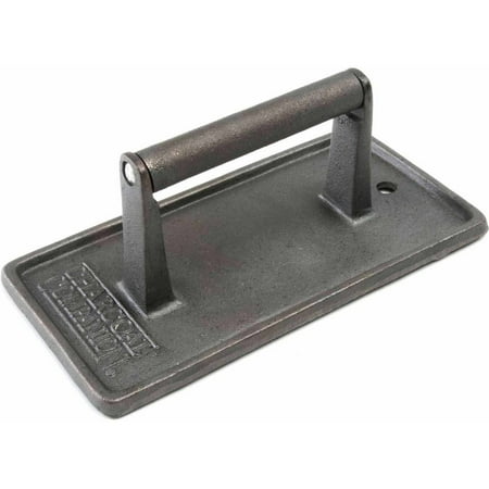 The Charcoal Companion Cast Iron Rectangular Grill Press, 8.75"x 4.5"