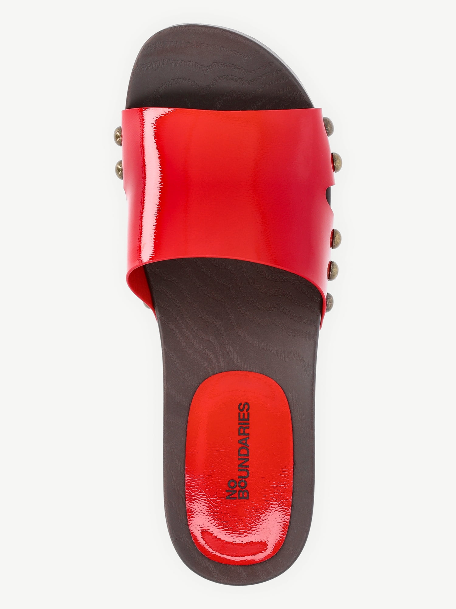 No Boundaries Women's Studded Wooden Clog Sandals