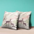 thumbnail image 2 of Amrita Sen Designs CAPL732BrCDS-ZP-26x26 26 x 26 in. Curious Deer Broadcloth Indoor & Outdoor Zippered Pillow - Black & Pink, 2 of 6
