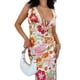 thumbnail image 3 of Vestido lencero Tsseiatte para mujer, sin mangas, cuello en V, con lazo, estampado floral, largo, de encaje y patchwork, para verano, 3 of 7