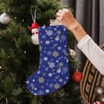thumbnail image 5 of Uemuo Golden Snowflakes Royal Blue Print Christmas Stockings, 18inch Xmas Hanging Stocking Decorations for Christmas Party Family Decor, 5 of 7