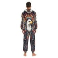 thumbnail image 4 of FORMRS Onesies Pajama for Adults Unisex Hoodie Winter Jumpsuit One Piece Sleepwear, Sizes S-2XL, Brown Abstract Eagle, 4 of 7