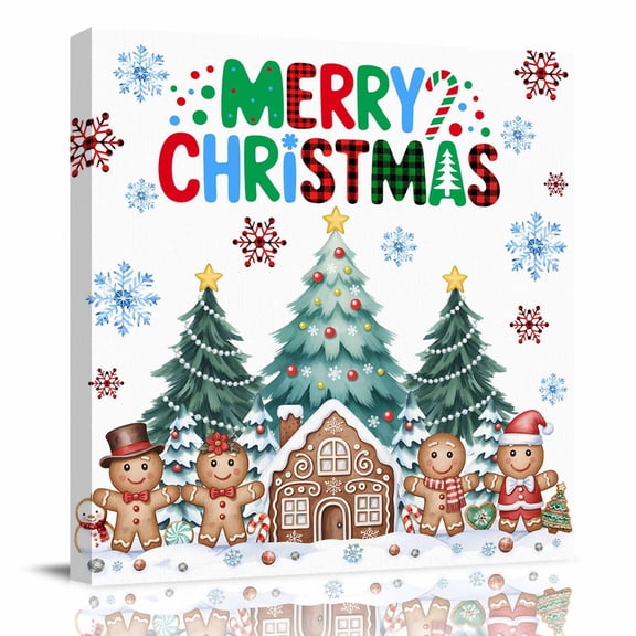 Canvas Print Wall Art Oil Paintings Funny Gingerbread Man Picture Prints Artwork for Living Room Kitchen Bathroom Bedroom