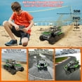 thumbnail image 4 of Amphibious Remote Control Car 8WD RC Monster Truck with 2 Rechargeable Batteries for Boys Age 8-12 Offroad Waterproof RC Pickup 2.4GHz All Terrain RC Drift Cars Beach Pool Toys Gifts for Kids Green, 4 of 5