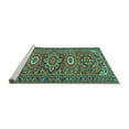 thumbnail image 2 of Ahgly Company Machine Washable Indoor Square Persian Turquoise Blue Traditional Area Rugs, 3' Square, 2 of 4