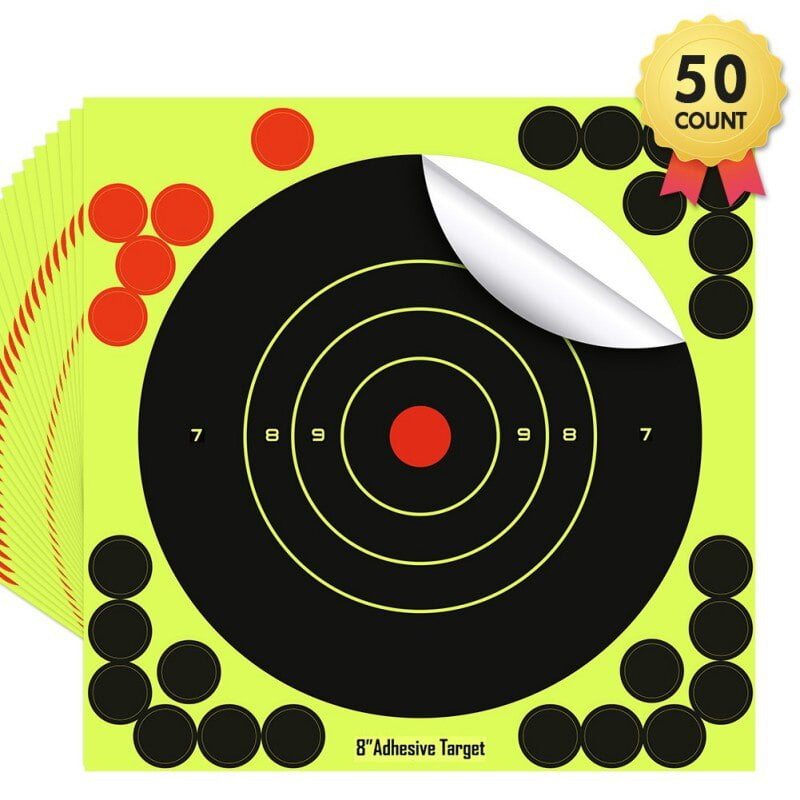 5pcs/set 8" inch Adhesive Shooting Paper Targets Splatter Gun Shot Glow Rifle 