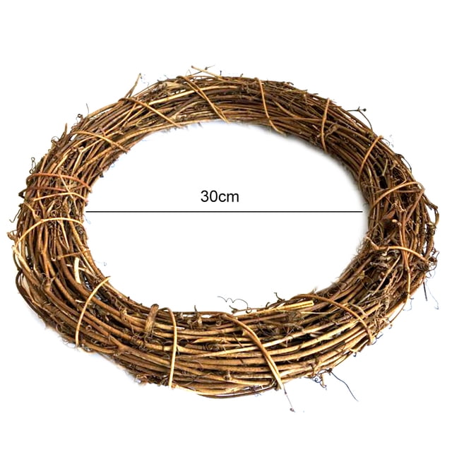 AIHOME Natural Rattan Wreath Xmas Festival Wedding Shop Showcase Door Wreath DIY Rattan Wreath Ornament Decoration