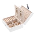 thumbnail image 3 of Unique Bargains Travel Jewelry Box Small Portable PU Leather Jewelry Organizer Storage White, 3 of 7