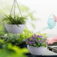thumbnail image 6 of 13 inch Large Hanging Planters Plant Pots for Outdoor Indoor Plants with Drainage Holes and Chain, 2 Pack Round Hanging Flower Pots for Garden Home Porch Decor, Speckled Grey, 6 of 7