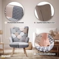 thumbnail image 4 of Onbeam Living Room Accent Chair Modern High Back Arm Chair, Grey Plaid Chairs for Bedroom Waiting Room, 4 of 6