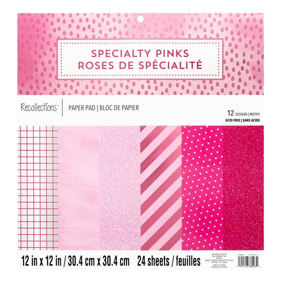 Recollections Specialty Pinks Paper Pad, 12" x 12", 6 Pack