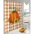 thumbnail image 6 of Thanksgiving Pumpkin Sunflower Shower Curtains for Bathroom, It's Fall Y'all Orange Plaid Waterproof Fabric Shower Curtain for Bathroom Bathtub Decoration, Machine Washable, 54x"78", 6 of 9