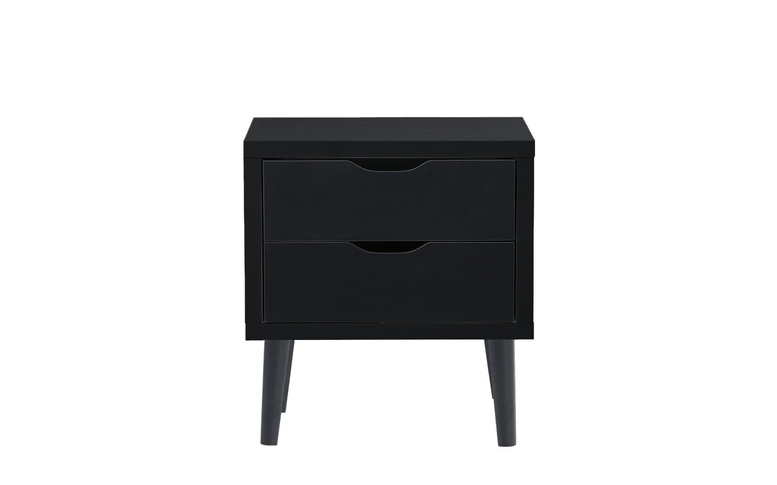 Mid Century Modern Nightstand Side Table With 2 Drawers White Dark Grey Walmart Com Walmart Com