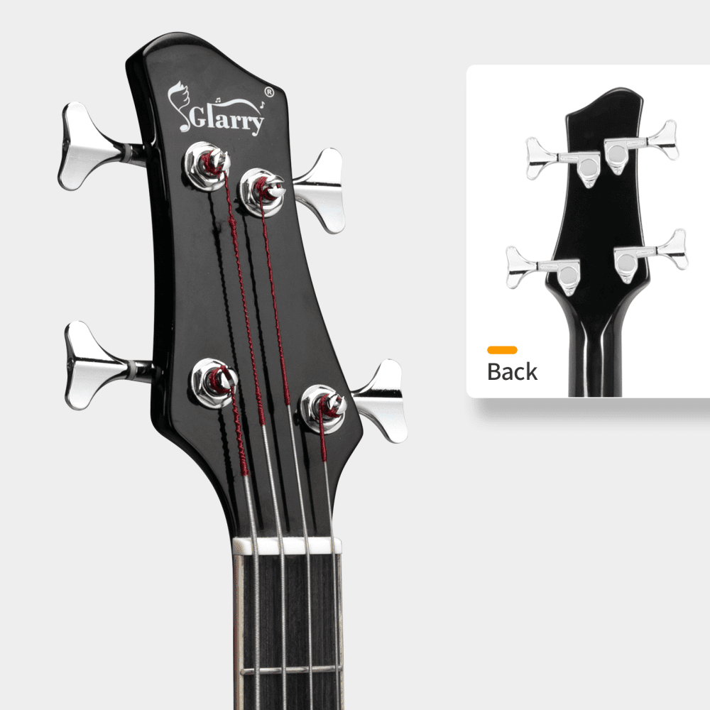 Tcbosik Full Size Acoustic Electric Bass Guitar Beginner Kit, 4 Strings Electric Acoustic Bass Guitar with Equalizer, Bag, Cable, Wrench, Strap, Plectrum, Black