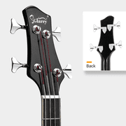 Tcbosik Full Size Acoustic Electric Bass Guitar Beginner Kit, 4 Strings Electric Acoustic Bass Guitar with Equalizer, Bag, Cable, Wrench, Strap, Plectrum, Black