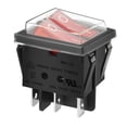 thumbnail image 2 of Heschen Double Rocker Switch SPST ON-Off 6 Terminals Red Light 16A 250VAC with Waterproof Cover, 2 of 4
